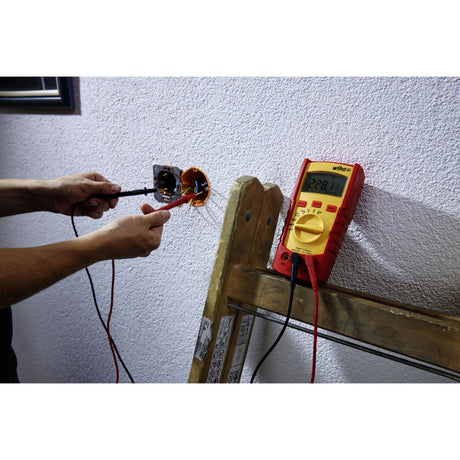 Multímetro digital Wiha hasta 600 V AC, dispositivo de medición Cat IV (rojo amarillo)