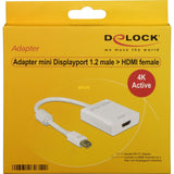 Delock mini displayport > adaptador hdmi (blanco, 0,2 metros, 4k)