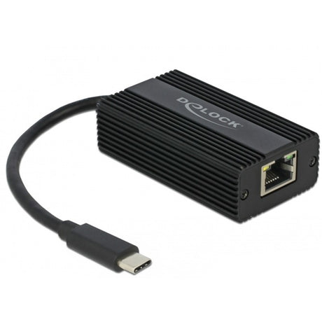Delock USB-C macho > Adaptador LAN de 2,5 gigabits (negro, 0,135 metros)