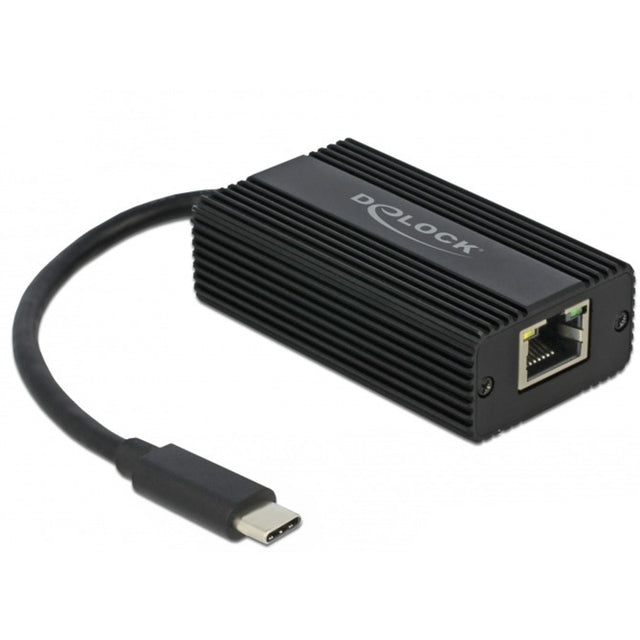 Delock USB-C macho > Adaptador LAN de 2,5 gigabits (negro, 0,135 metros)