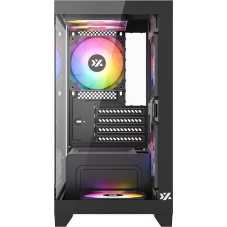 Carcasa de torre midi Xyz PC Gear Titanium View Lite (negro | 2x USB-A | vidrio templado)