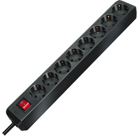 Brennerstuhl eco-line enchufe con interruptor 8 vías negro 3m h05vv-f 3g1.5 - 1159300018
