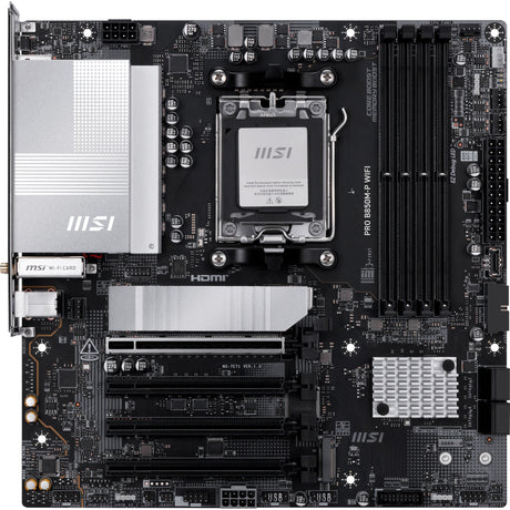 Placa base MSI Pro B850M-P WiFi Socket AM5 (negro plateado, RAID, 5GB-LAN, WiFi 7, BT, Sonido, µATX)