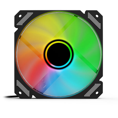 Sharkoon Shark Mirror rgb pwm ventilador con caja (negro, 120 x 120 x 25 mm)