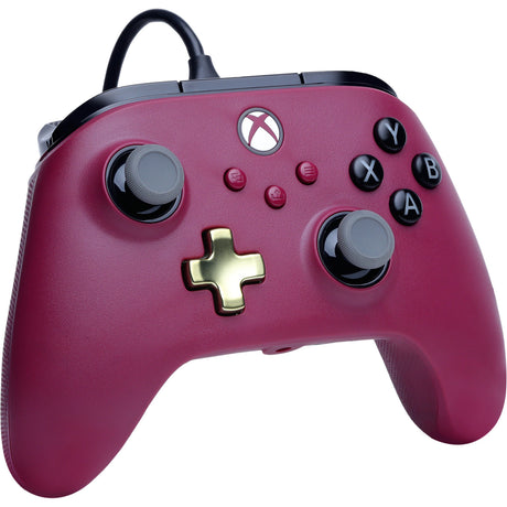 Controlador con cable Powera Advantage Plus para Xbox Series X|s - Rubí (rojo oscuro, Xbox Series X|s, Xbox One, PC)