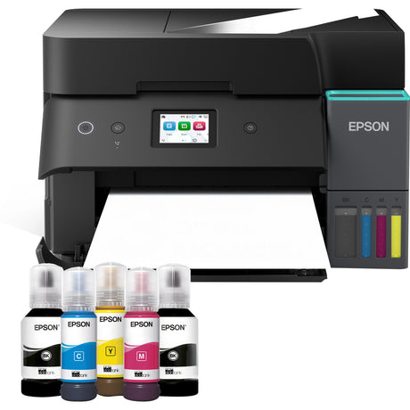 Impresora de inyección de tinta todo en uno Epson ecotank et-4950 (negro, fax, escaneo, copia, WiFi, incluye hasta 3 años de tinta)