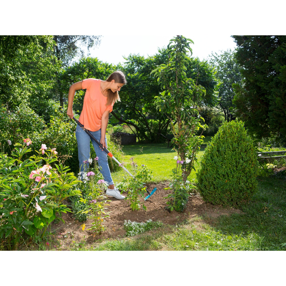 Mango telescópico Gardena combisystem 90 - 145 cm (naranja antracita, 3719-20)