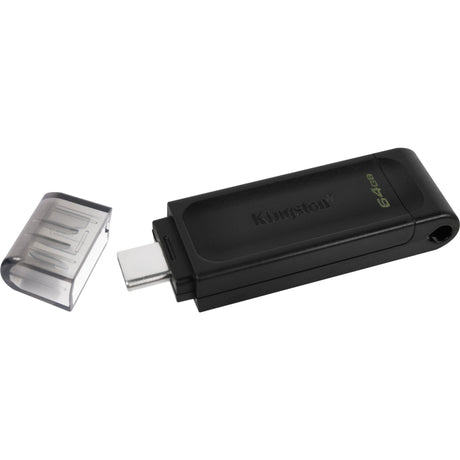 Memoria USB Kingston data traveller 70 64 GB (negro, dt70 64 GB, USB-C 3.2 gen 1)