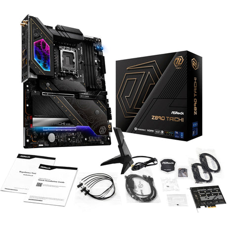 Placa base Asrock Z890 Taichi Socket 1851 (negra, RAID, 5GB-LAN, 2.5GB-LAN, Wi-Fi 7, BT, Sonido, ATX)