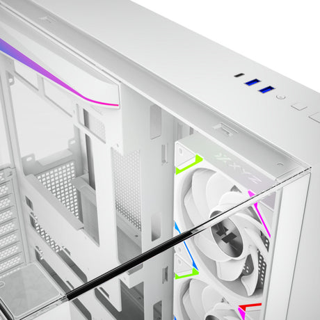 Carcasa de torre midi Xyz PC Gear Tesseract A-RGB (blanco | 2x USB-A | 1x USB-C | RGB | Vidrio templado)