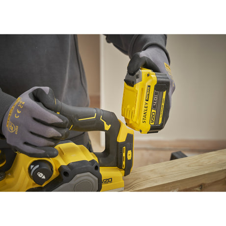 Cepilladora eléctrica sin escobillas Stanley fatmax v20 18v (negro amarillo, batería y cargador no incluidos)