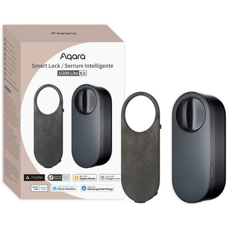Aqara smart lock u200 lite kit cerradura electrónica (negro, materia vía hilo, bluetooth 5.1, nfc)
