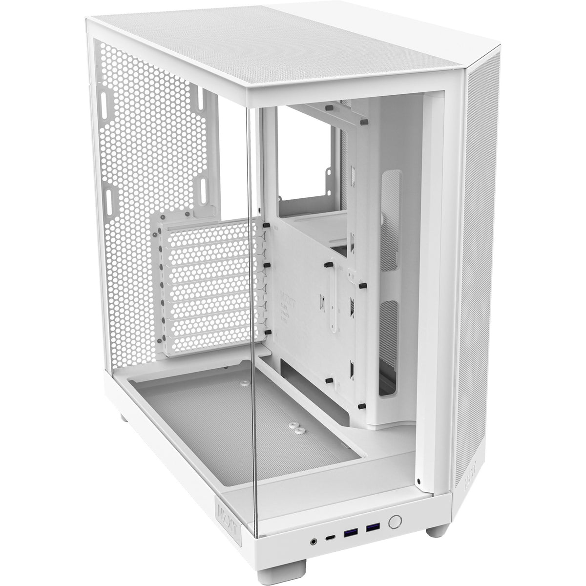 Carcasa midi tower nzxt h6 flow (blanco | 2x USB-A | 1x USB-C | vidrio templado)