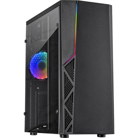 Carcasa midi tower inter-tech b-02 rgb (negro | 3x usb-a | rgb | ventana)