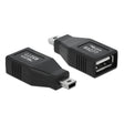 Delock Adaptador USB 2.0-a hembra a mini USB macho (negro)
