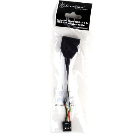 Silverstone g11303050-rt, adaptador USB 2.0 (interno) 9pin > USB 3.0 (interno) 19pin (negro)