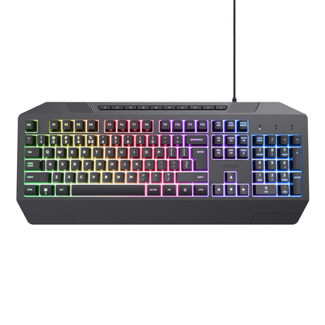 Trust GXT 836 EVOCX RGB teclado para juegos (negro, disposición US (QWERTY), membrana, 100%, RGB)