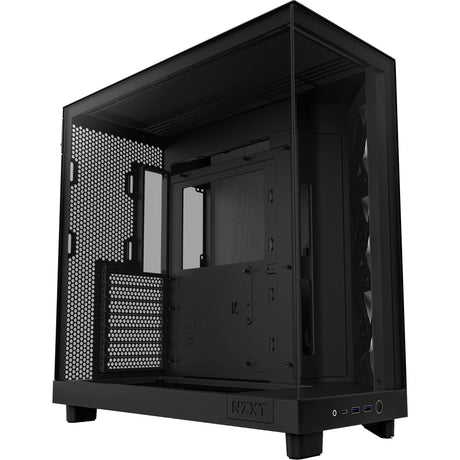 Carcasa midi tower nzxt h6 flow rgb (negro | 2x usb-a | 1x usb-c | rgb | vidrio templado)