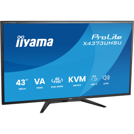 Monitor iiyama prolite x4373uhsu-b2 42.5 4k uhd (negro (mate), hdmi, displayport, usb-c)