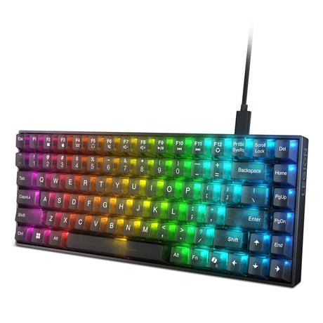 Teclado mecánico para juegos Lenovo legion k510 mini pro rgb (negro, diseño estadounidense (qwerty), 75%, interruptor marrón, intercambio en caliente, usb)