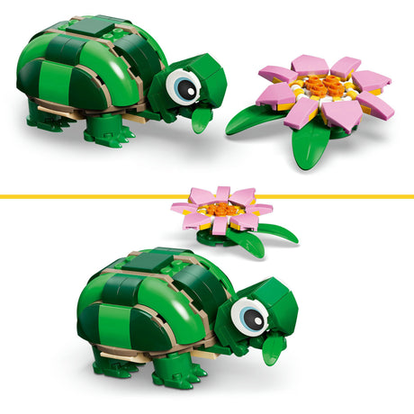Lego® Creator Tortuga 3en1 con nenúfar - Modelo de juguete - Convierte en camaleón o rana - 31377