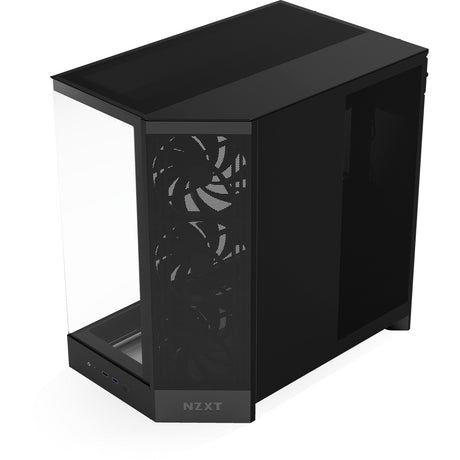 Carcasa de torre midi Nzxt h9 flow (negro (mate) | 2x USB-A | 1x USB-C | vidrio templado)
