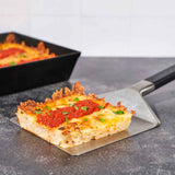 Ooni pan pizza espátula parrilla cubiertos (negro plateado)