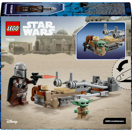 Lego Star Wars 75436 Mandalorian y la moto deslizadora de Grogu