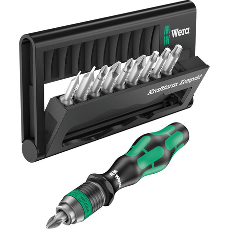 Wera kraftform kompakt juego de 10 puntas (negro verde, 10 piezas)