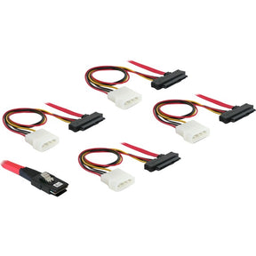 Delock mini SAS de 36 pines > 4 adaptadores SAS de 29 pines (rojo, 0,5 metros)