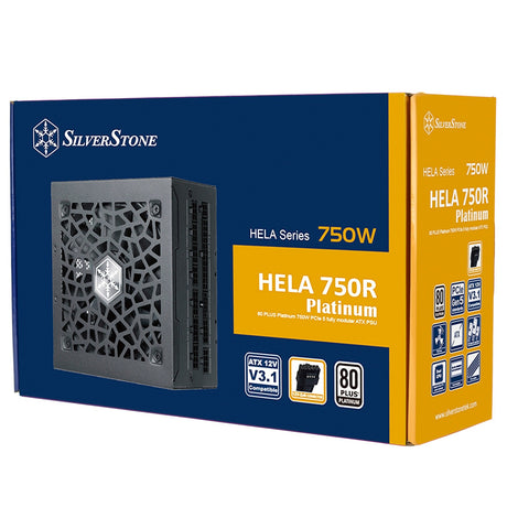 Fuente de alimentación modular Silverstone hela 750r platinum de 750 vatios (negro, 4x pcie)