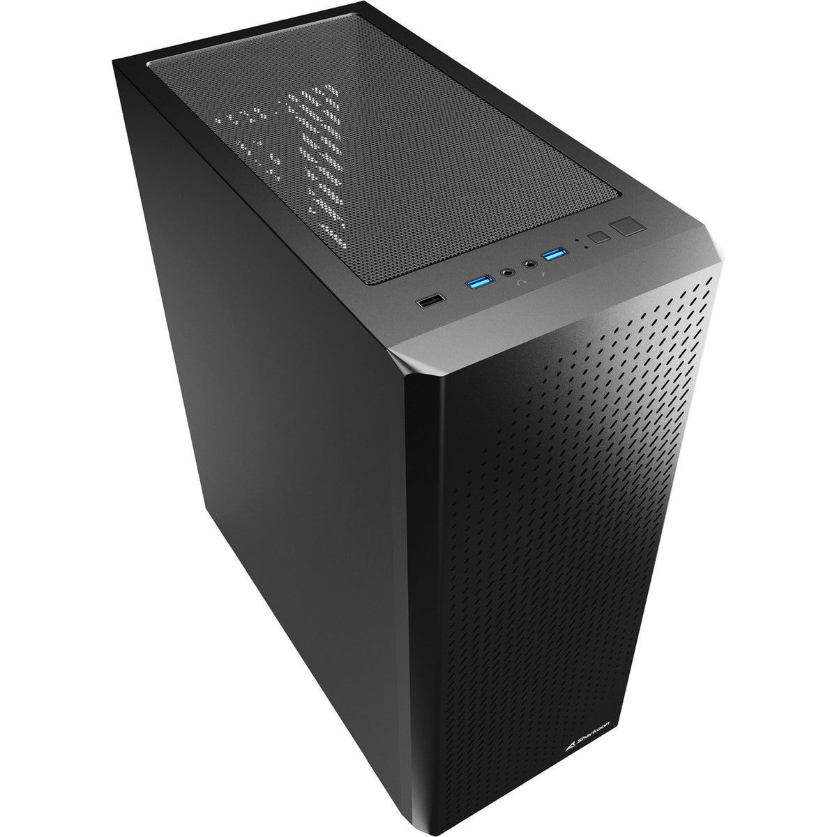 Carcasa de torre midi negra Sharkoon vs9 (negro | 3x USB-A)