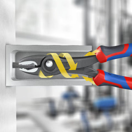 Alicates de agarre frontal Knipex | longitud 200 mm | fundas pulidas de varios componentes | fosfatado negro | 1 pieza - 82 02 200 - 82 02 200