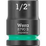 Wera 9608 tapa con banda magnética b impactador imperial 1 llave de vaso (negro verde, 9 piezas)