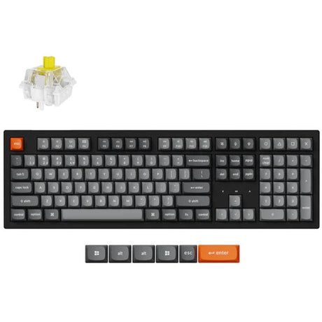 Teclado mecánico keychron k10 max-b4 rgb (negro, diseño estadounidense (qwerty), super banana, 100%, leds rgb, osa double-shot pbt, usb-c | 2.4 ghz | bluetooth 5.1)