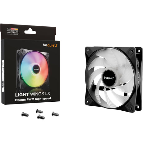 ¡Tranquilizarse! lightwings lx pwm ventilador de caja rgb de alta velocidad (negro, 120 x 120 x 25 mm)