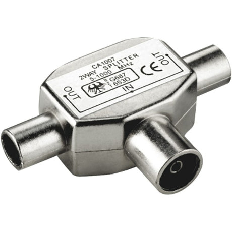 Goobay 2 x cable adaptador coaxial macho a coaxial hembra (plateado)