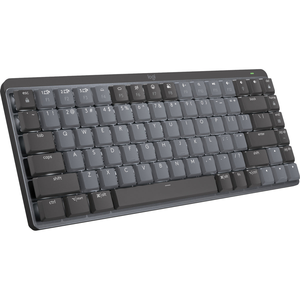 Mini teclado mecánico Logitech MX (negro, diseño internacional de EE. UU. (QWERTY), GL táctil, 80 % (TKL), Bluetooth)