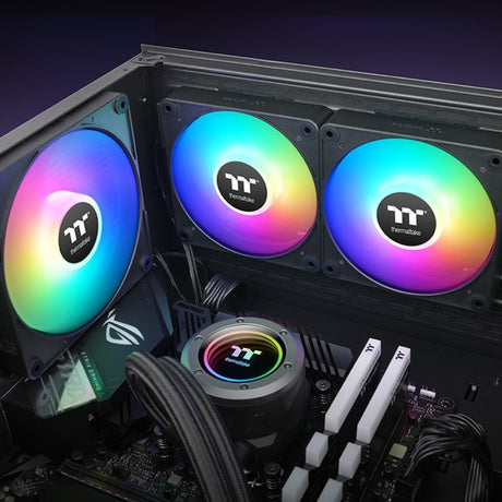 Thermaltake ct120 ex argb sync ventilador de refrigeración para pc (paquete de 3 ventiladores) ventiladores de caja (negro, 3 piezas, 120 x 120 x 25 mm, pwm)