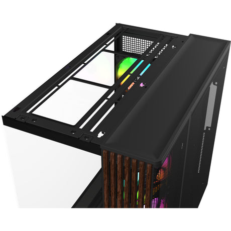 Carcasa Thermaltake View 380 XL WS ARGB MIDI Tower (color madera negra | 2x USB-A | 1x USB-C | RGB | vidrio templado)