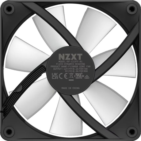 Nzxt f120 rgb core ventilador de caja (negro, 120 x 120 x 26 mm, pwm, sin controlador)