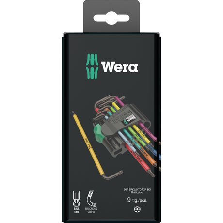 Juego de llaves hexagonales Wera torx 967 9 tx bo multicolor 1 sb (9 piezas, torx t8 a t40)