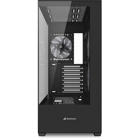 Carcasa de torre midi Sharkoon sk6 argb (negro | 2x usb-a | rgb | vidrio templado)
