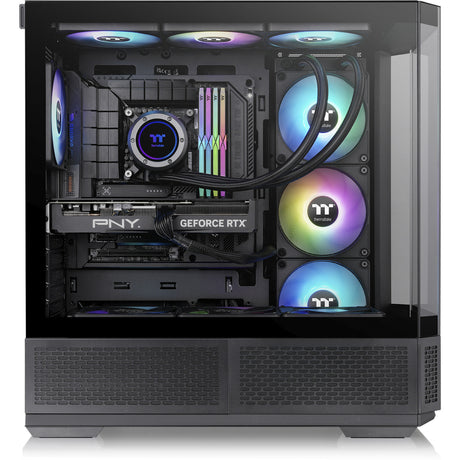 Carcasa de torre midi Thermaltake view 370 tg argb (negro | 2x usb-a | 1x usb-c | rgb | vidrio templado)