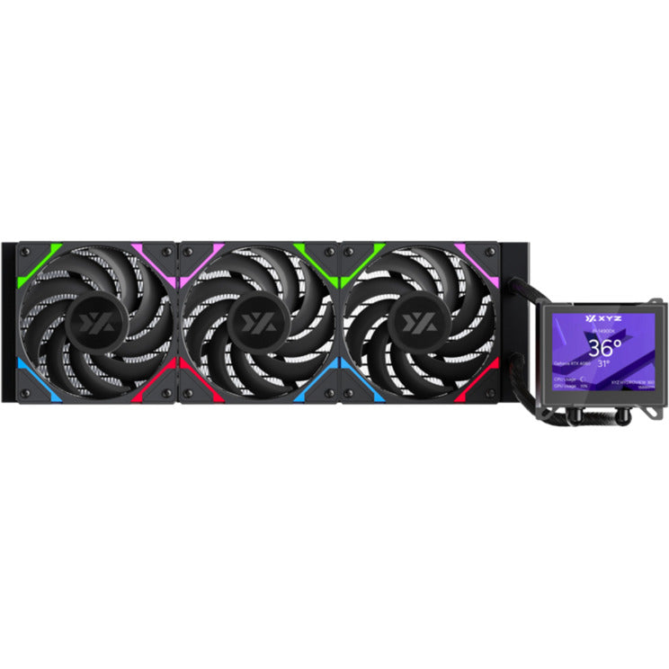 Xyz pc gear hydroview aio 360 refrigeración por agua (negro, argb, pwm)