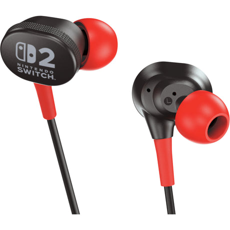 Auriculares con cable Powera para Nintendo Switch 2 internos (negro rojo, Nintendo Switch 2, Nintendo Switch, Nintendo Switch - modelo OLED, Nintendo Switch Lite)