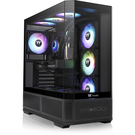 Carcasa de torre midi Thermaltake view 370 tg argb (negro | 2x usb-a | 1x usb-c | rgb | vidrio templado)