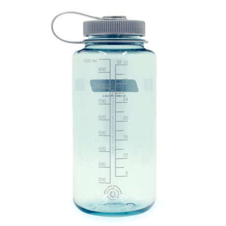 Botella de agua de boca ancha Nalgene, botella de 1 litro (azul claro)