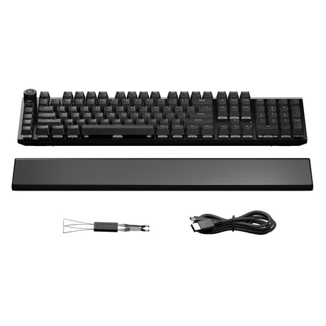 ¡Tranquilizarse! teclado mecánico para juegos rgb táctil silencioso con montaje ligero (negro, diseño estadounidense (qwerty), táctil silencioso, 100%, argb, teclas de doble disparo pbt)
