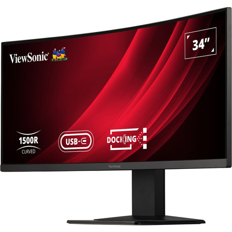 Monitor de acoplamiento curvo Viewsonic UwQHD con conmutador KVM VG3419C 34 ultrawide (negro (mate), 1x HDMI, 1x display port, USB-A, USB-B, USB-C, LAN, audio)